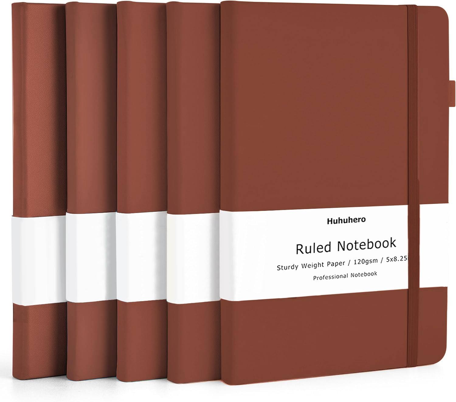 Huhuhero Dziennik na notebooki, notatnik w linie, wysokiej jakości gruby dziennik w linie, czarny notatnik w twardej oprawie do biura, domu, szkoły, biznesu, do pisania notatek, 13 x 20 cm (5,