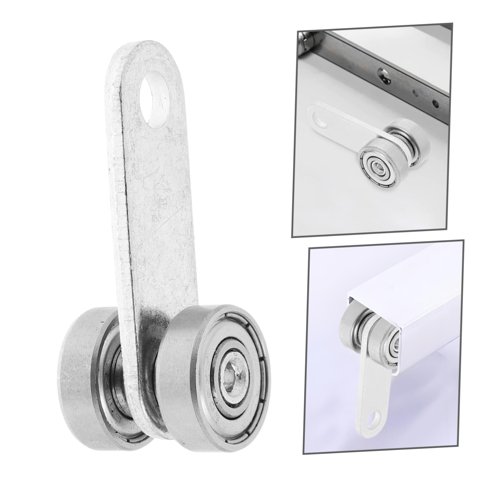 POPETPOP Roulettes De Porte Coulissante Poulie De Plafond Amovible Double Roue Pour Porte De Grange Rail De Guidage Système Anti-affaissement