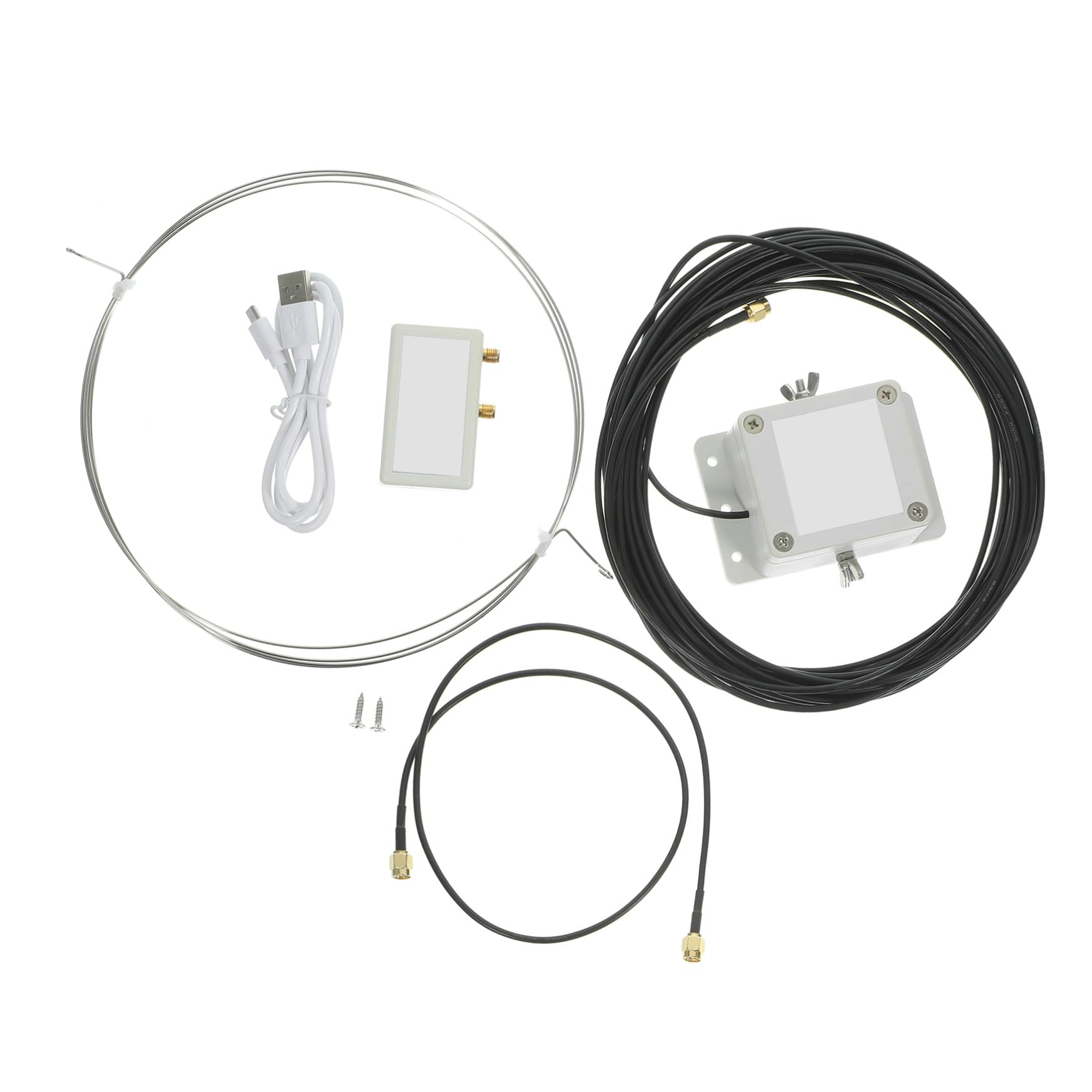 NUOBESTY Antenne Annulaire Active à Ondes Moyennes Interférences, Alimentation Autonome, en Plastique, Motif de 8 pour Balcon et Toit