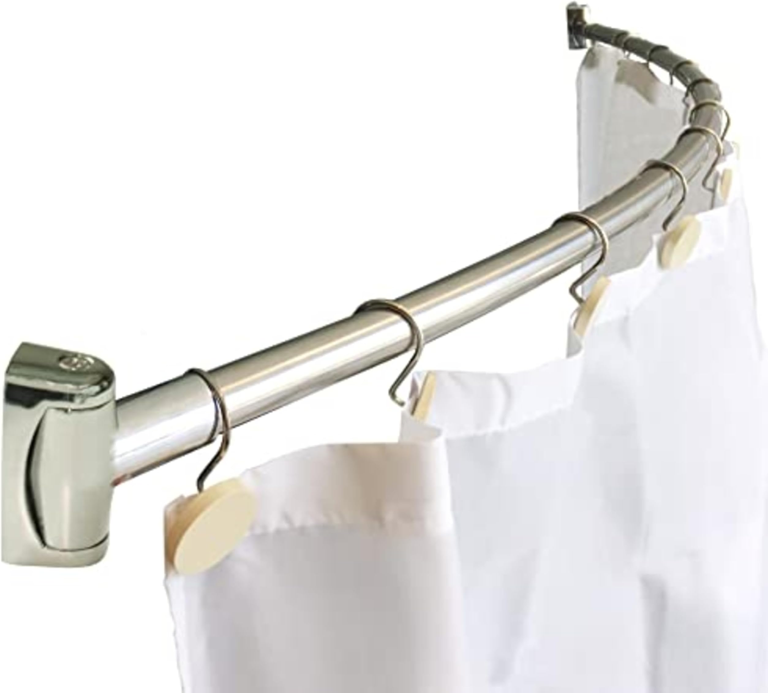 60Inch Stainless Steel Curved Shower Curtain Rod Mounted