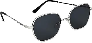 IFLASH Retro Small Oval Sunglasses for Women Men Vintage 90s Style Hexagonal Trendy Metal Sun Glasses