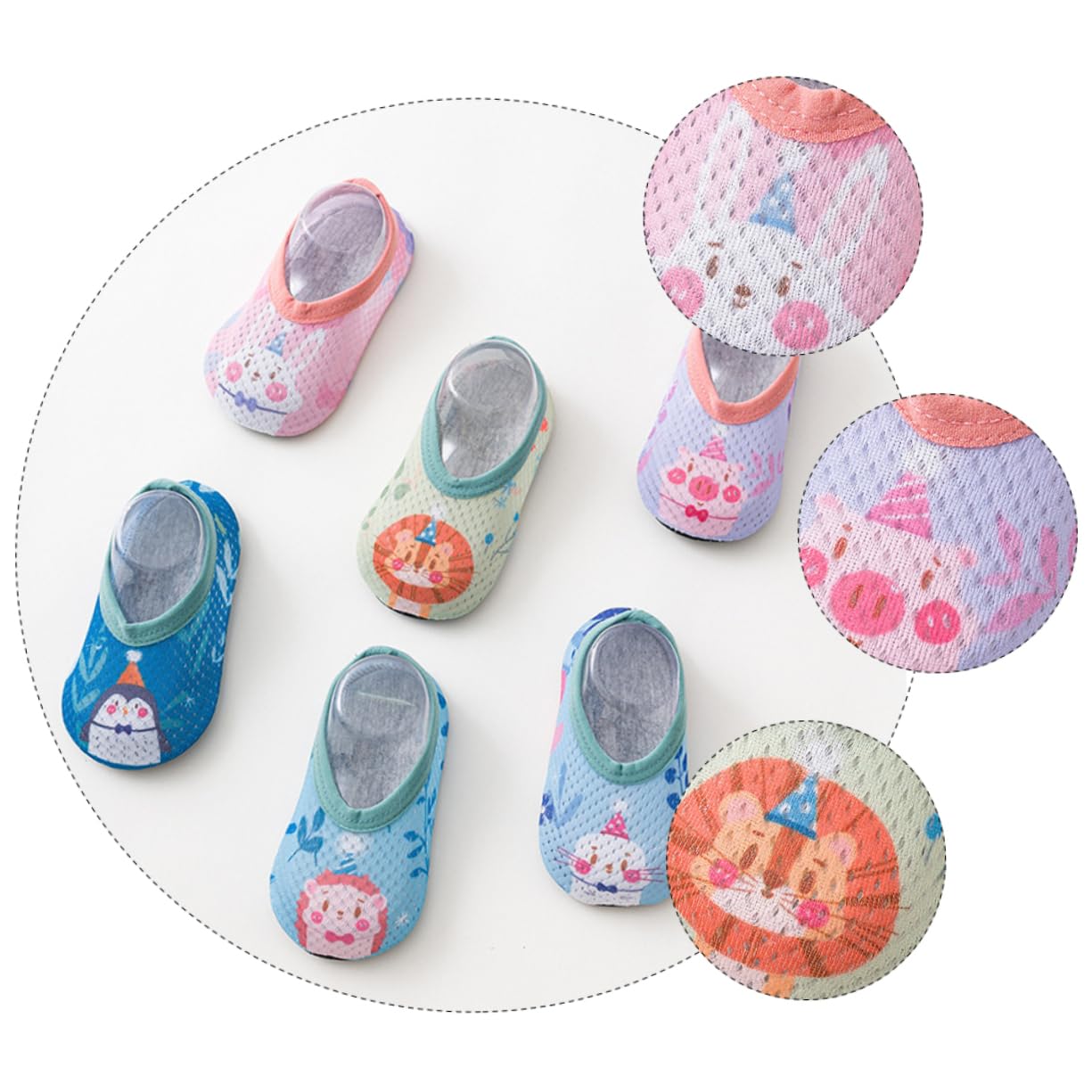 Amosfun 6paare Junge Mädchen Anti-rutsch Socken Mit Cartoon-motiven Bequeme Und Leichte Haussocken Für Jungen Und Mädchen Für Drinnen Und Beim Laufen Lernen Zufällige Designs