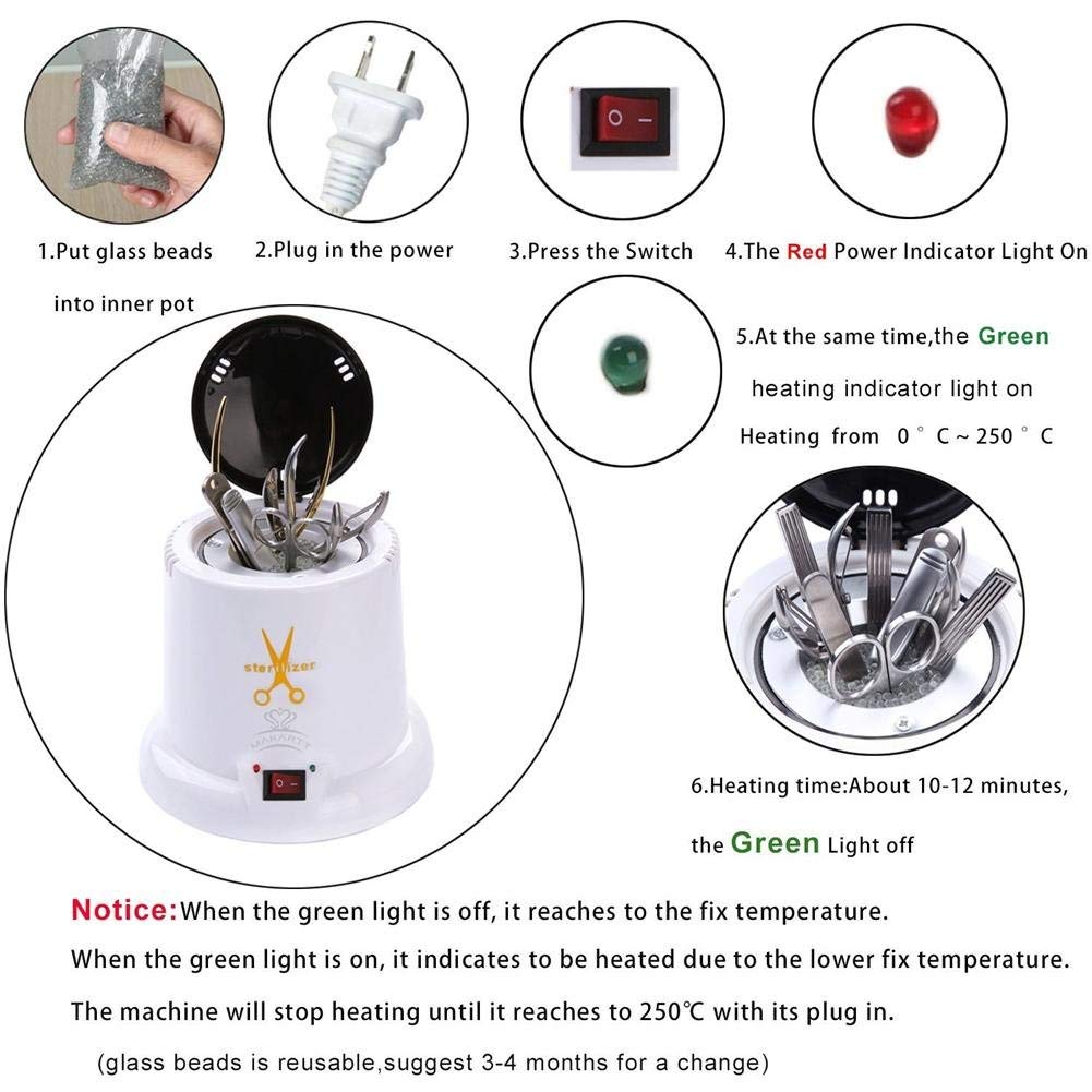 Esterilizador uñas Alto Temperatura Metal Chiquillo Pinzas Herramientas Limpiar Esterilizador Maceta Herramienta Uña Art