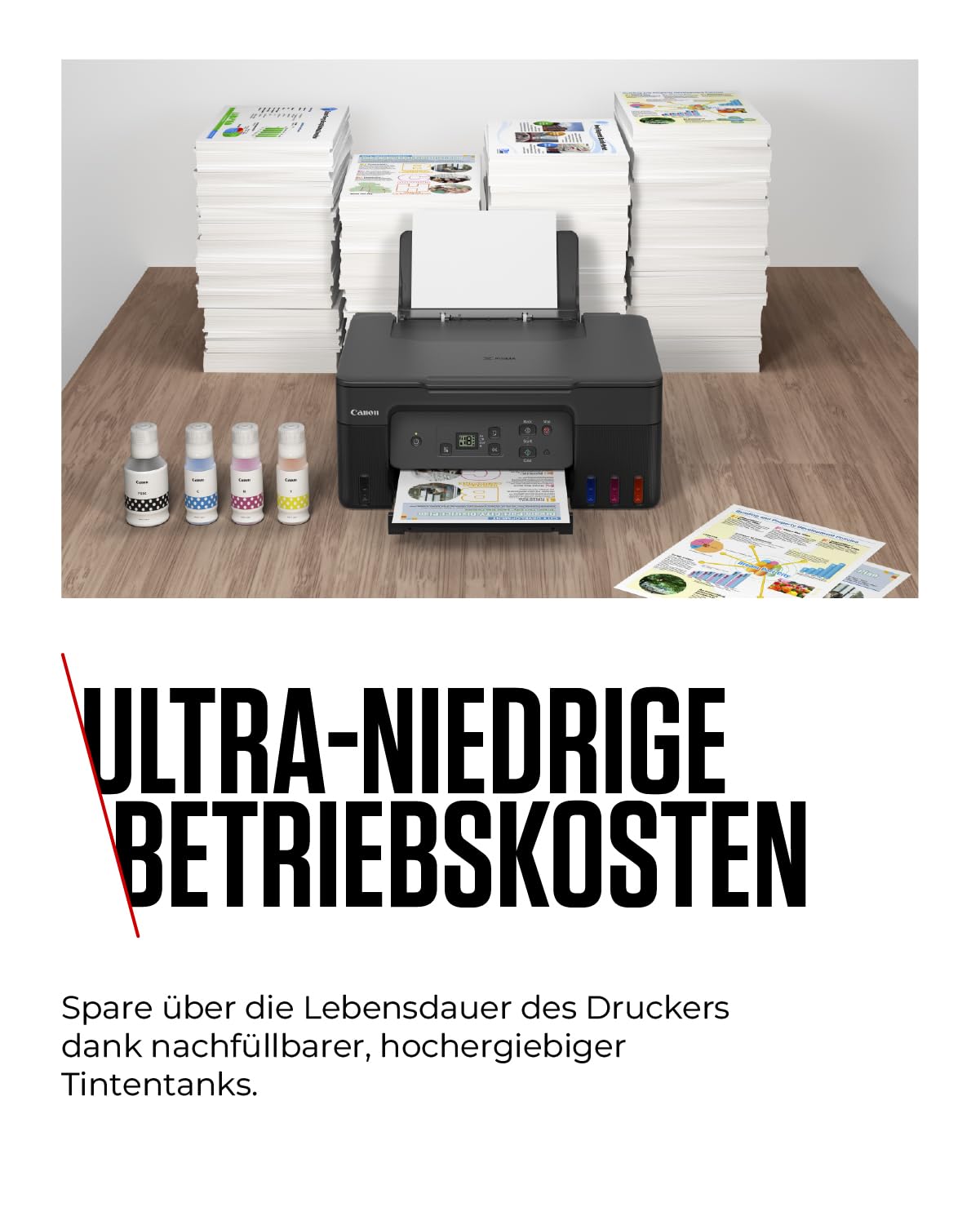 Canon PIXMA G2570 MegaTank 3in1 Multifunktionsgerät Große nachfüllbare Tintenbehälter DIN A4 (Scanner, Kopierer, Drucker, Farbtintenstrahldrucker, USB, LC Display), schwarz/grau