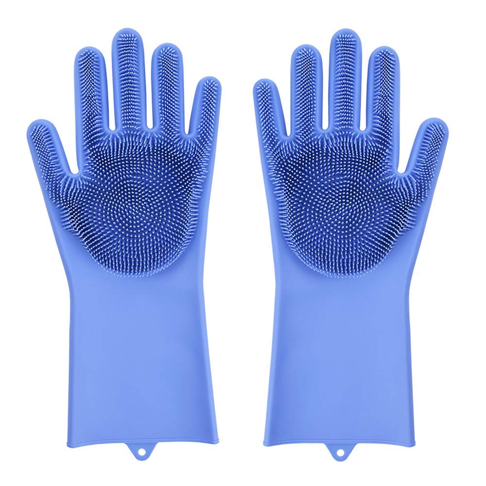 VRT Reusable Silicone Dishwashing Gloves, Pair of Rubber Scrubbing Gloves for Dishes, Wash Cleaning Gloves with Sponge Scrubbers for Washing Kitchen, Bathroom, Car & More (BLUE) (B07ZZBKGM8) Amazon Price History, Amazon Price Tracker