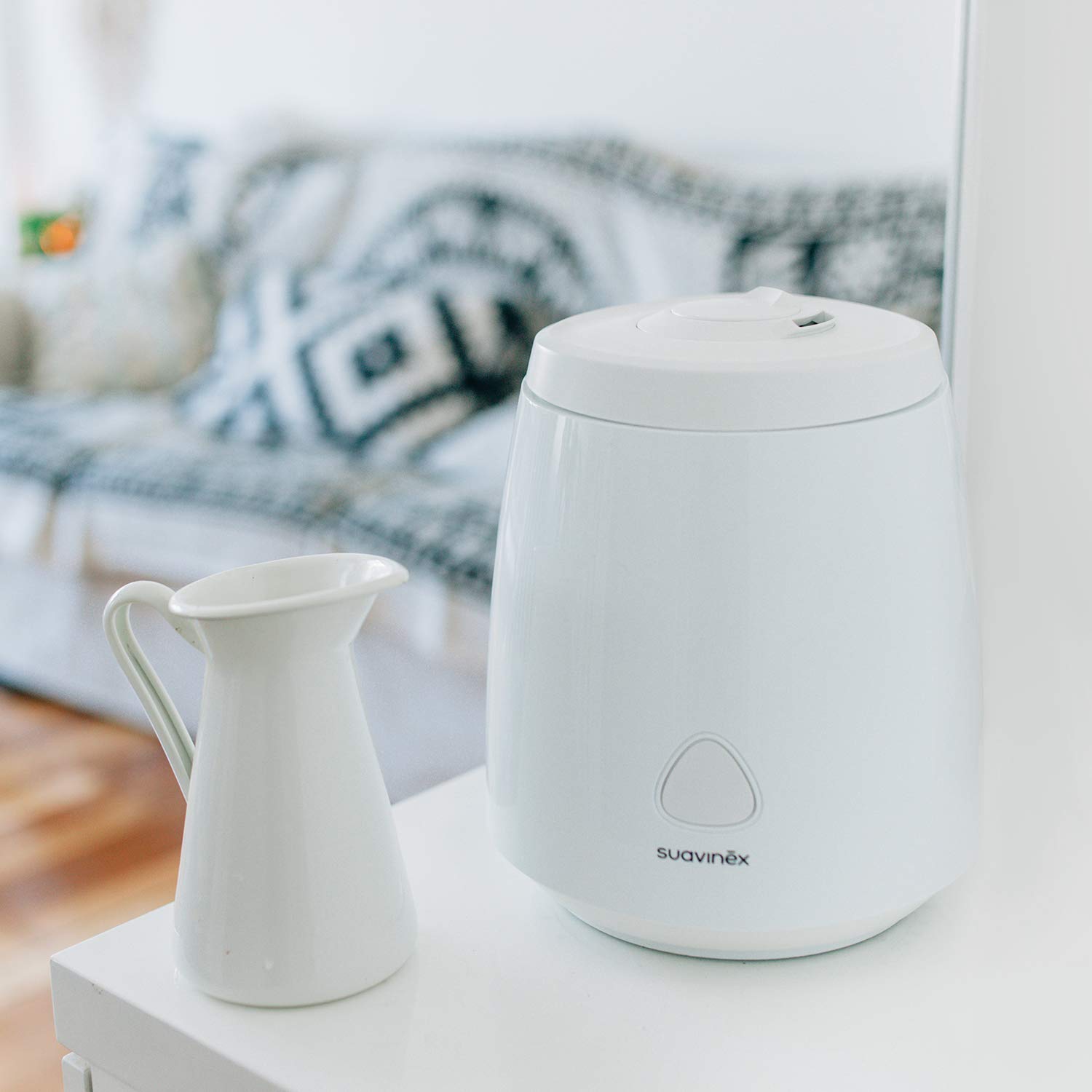 Suavinex, Humidificador Bebés, Humidificador Silencioso, de Vapor Frío, Ultrasónico, Aromaterapia, Luz Nocturna, Gran Autonomía, Control de Potencia, 2.2L, Blanco