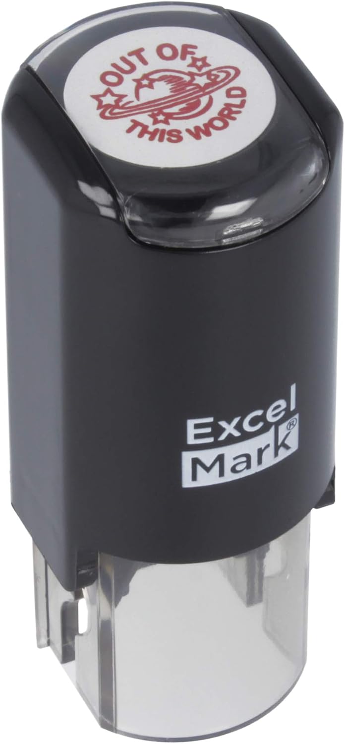 Round Teacher Stamp - Out of This World - RED Ink