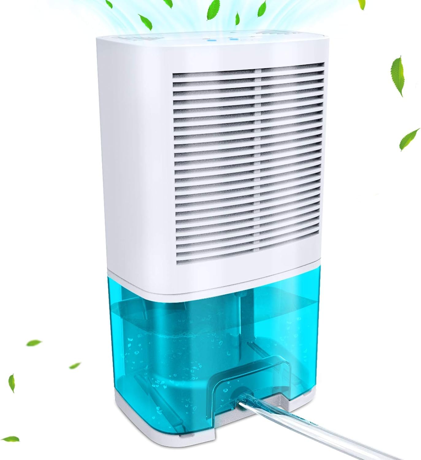 Dehumidifier 68oz 2000ml Small Dehumidifier with Drain Hose for Up to 650 sq ft Ultra Quiet Mini Portable