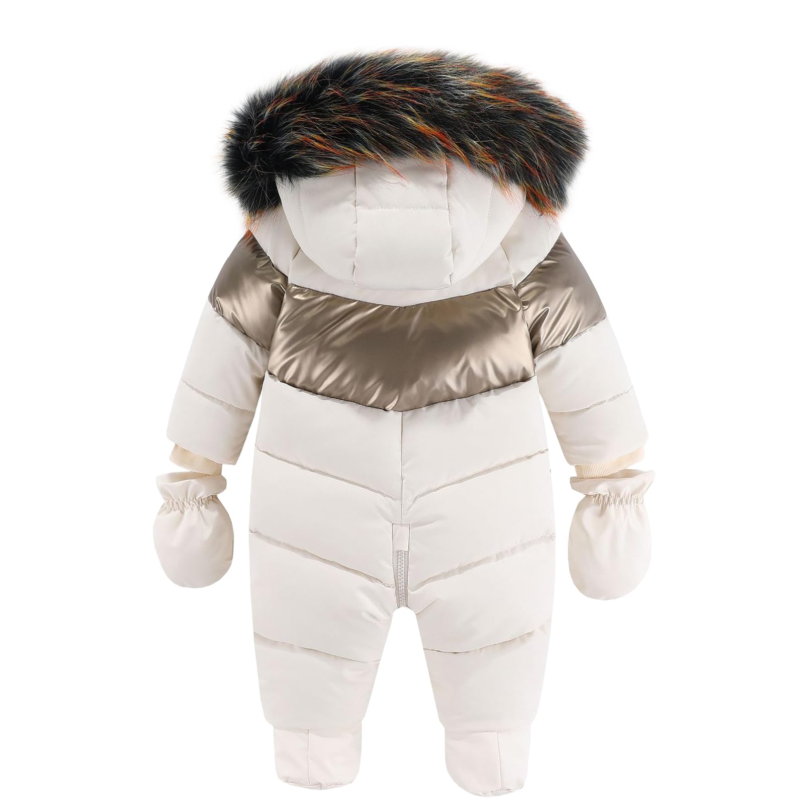 Combinaison de Neige Bébé Fille Polaire Épais Vêtements de Ski Garçon Chauds Coupe-vent avec Gants