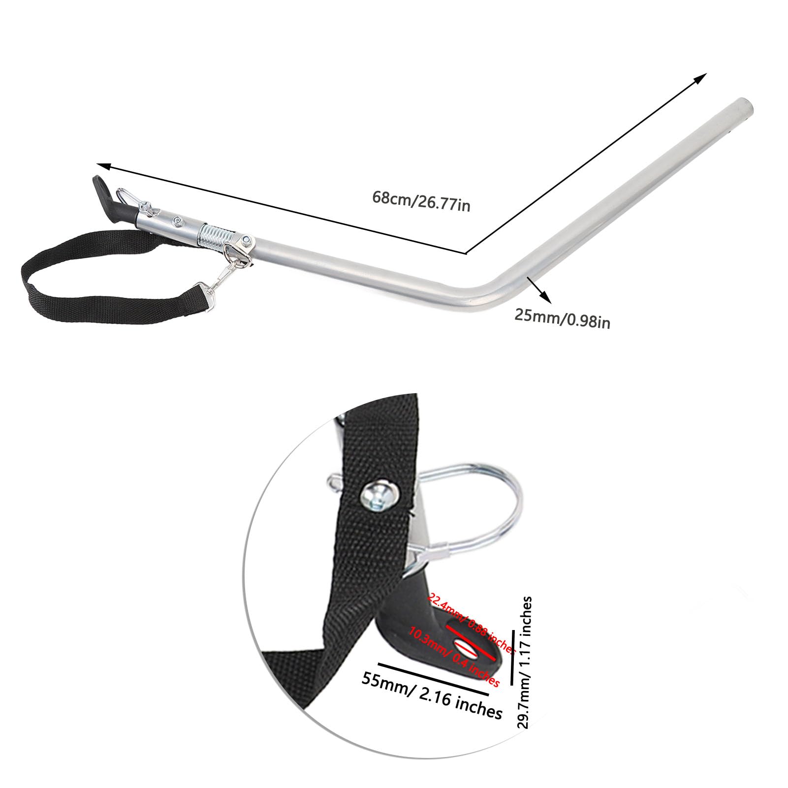 Adaptateur Attelage Remorque Vélo 680mm - Coupleur Acier Universel