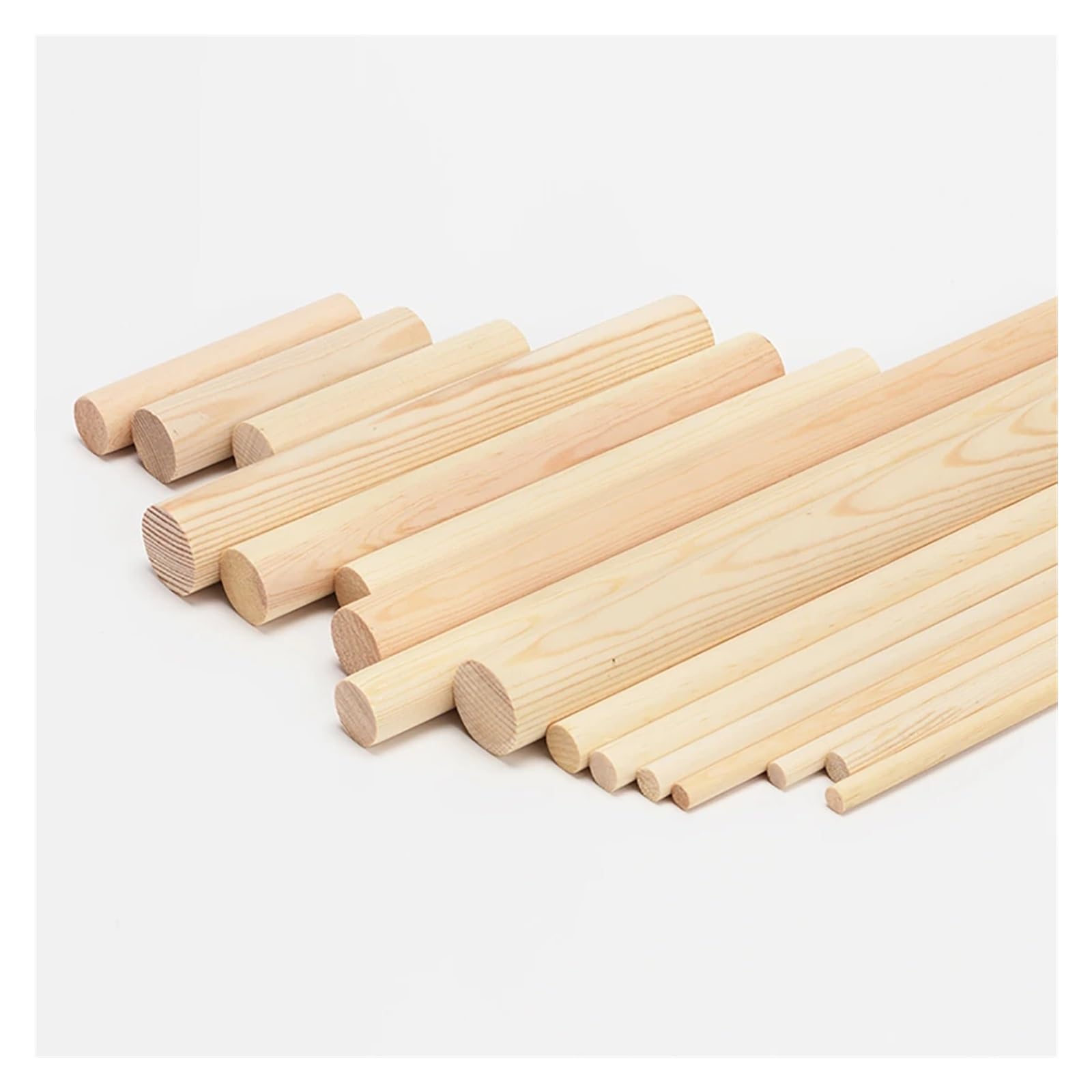 Bâtonnets en Bois Tiges en bois de pin massif, longueur 100-300mm, 8-28mm, demi-cercle rond, bandes de pin massif, matériel de modèle de bricolage, artisanat de décoration, pièces de fabrication(10x20