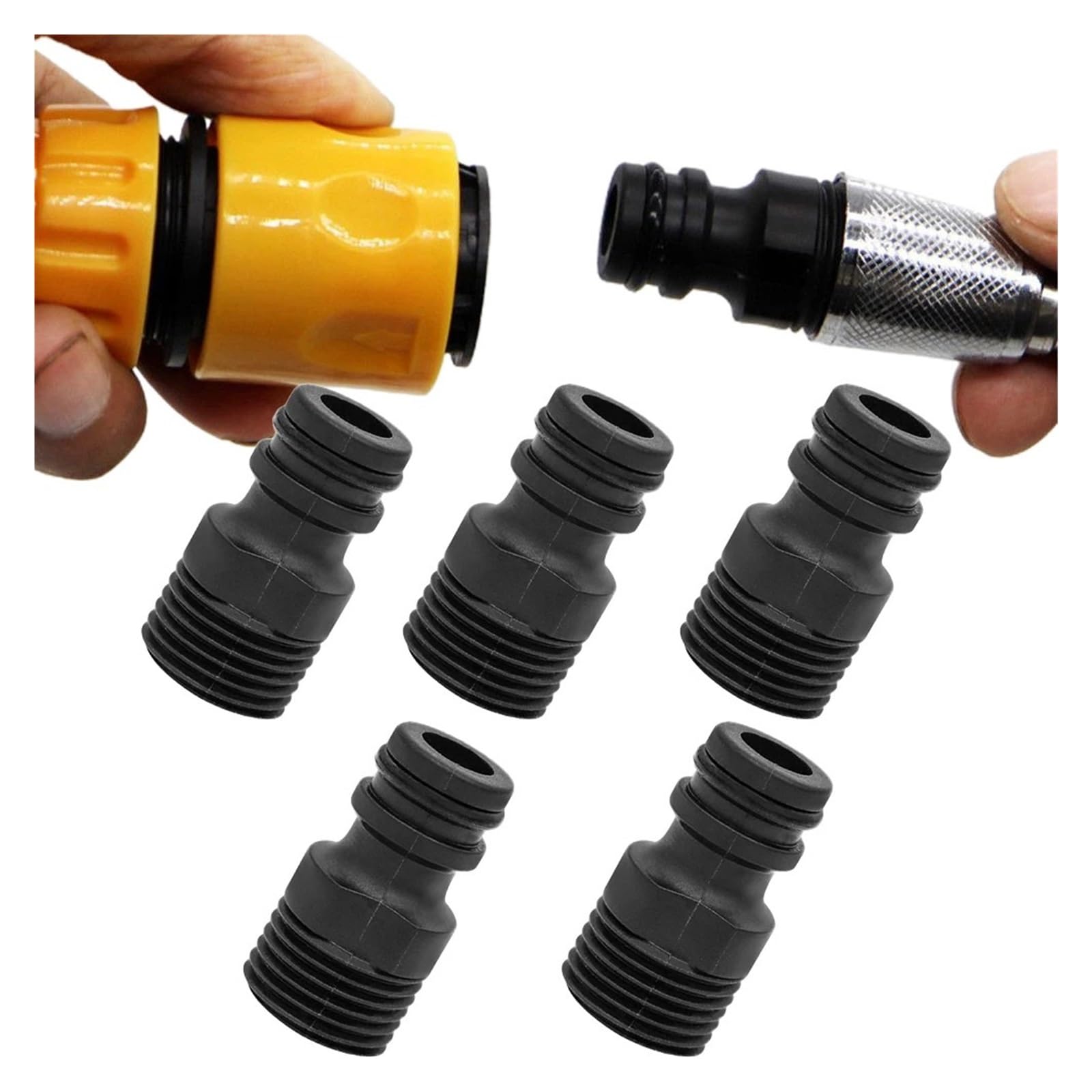 Accesorios De Conexión Rápida Plástico 1/2" | Adaptador de tubería de agua de jardín de acoplamiento rápido roscado de 5 uds 1/2"