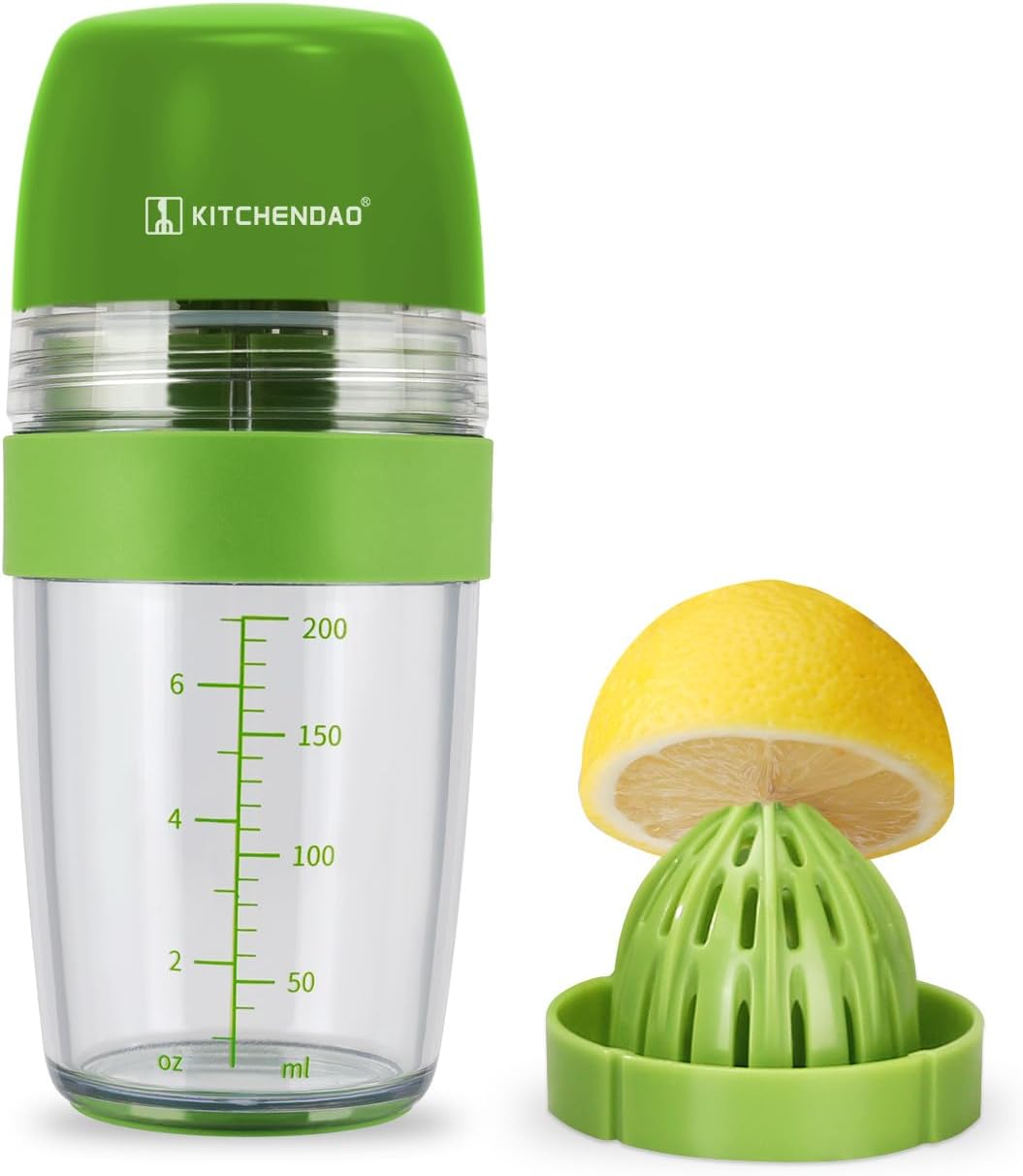 KITCHENDAO 2 in 1 Salad Dressing Shaker Bottle with Juicer, Dishwasher Safe, BPA Free, Pour Spout, Soft Grip – Travel Homemade Oil and Vinegar Salad Dressing Container Mixer Dispenser, 1 Cup KITCHENDAO 2 in 1 Salad Dressing Shaker Bottle with Juicer, Dishwasher Safe, BPA Free, Pour Spout, Soft Grip – Travel Homemade Oil and Vinegar Salad Dressing Container Mixer Dispenser, 1 Cup