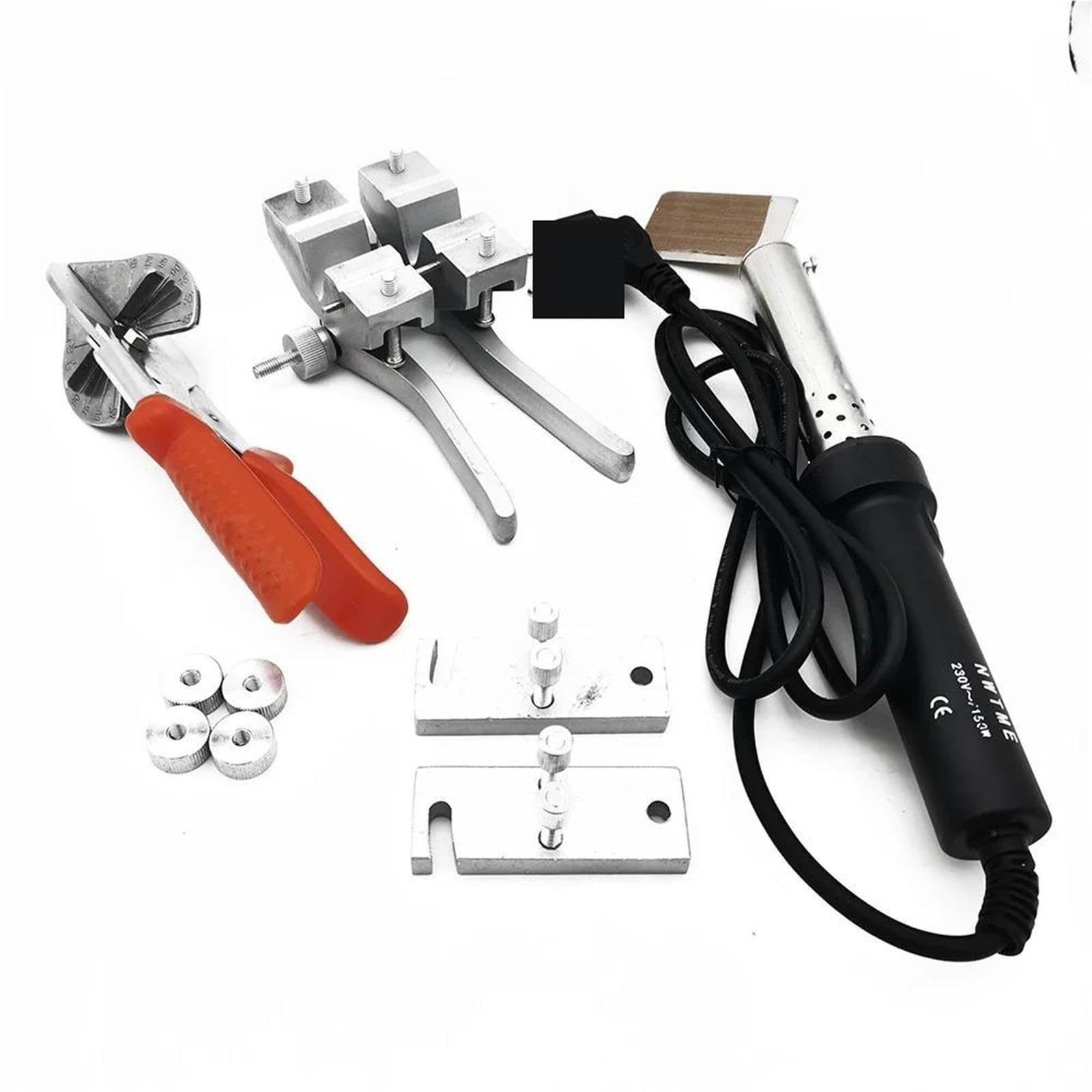 Kit per saldatura di testa a cinghia tonda in PU Saldatore, forbice e morsetto con scatola per il trasporto con temperatura regolabile Per uso fai da te