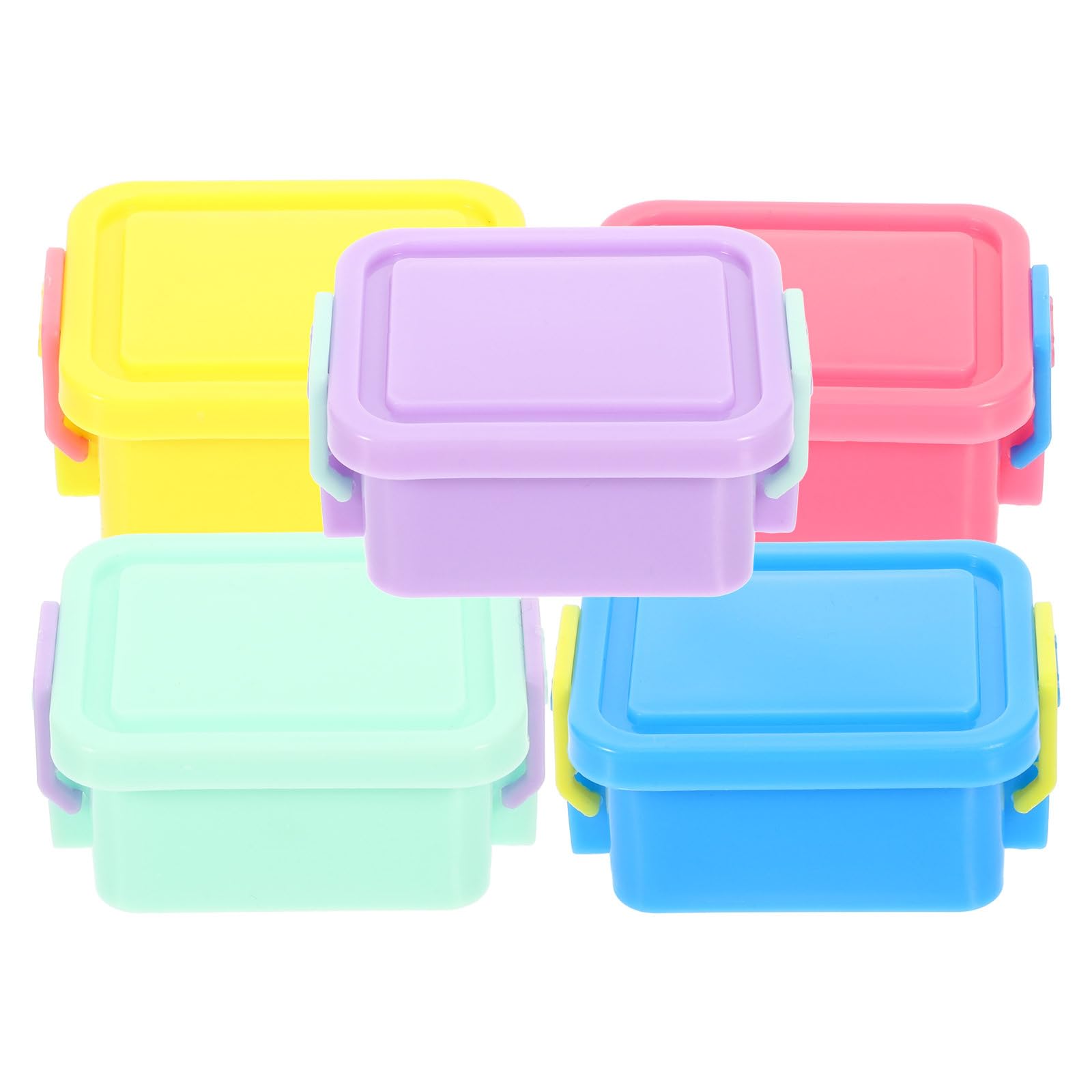 TOYANDONA 5pcs Doll House Decor Storage Box Mini Containers Lids Stackable Mini House Storage Boxes for Collectibles