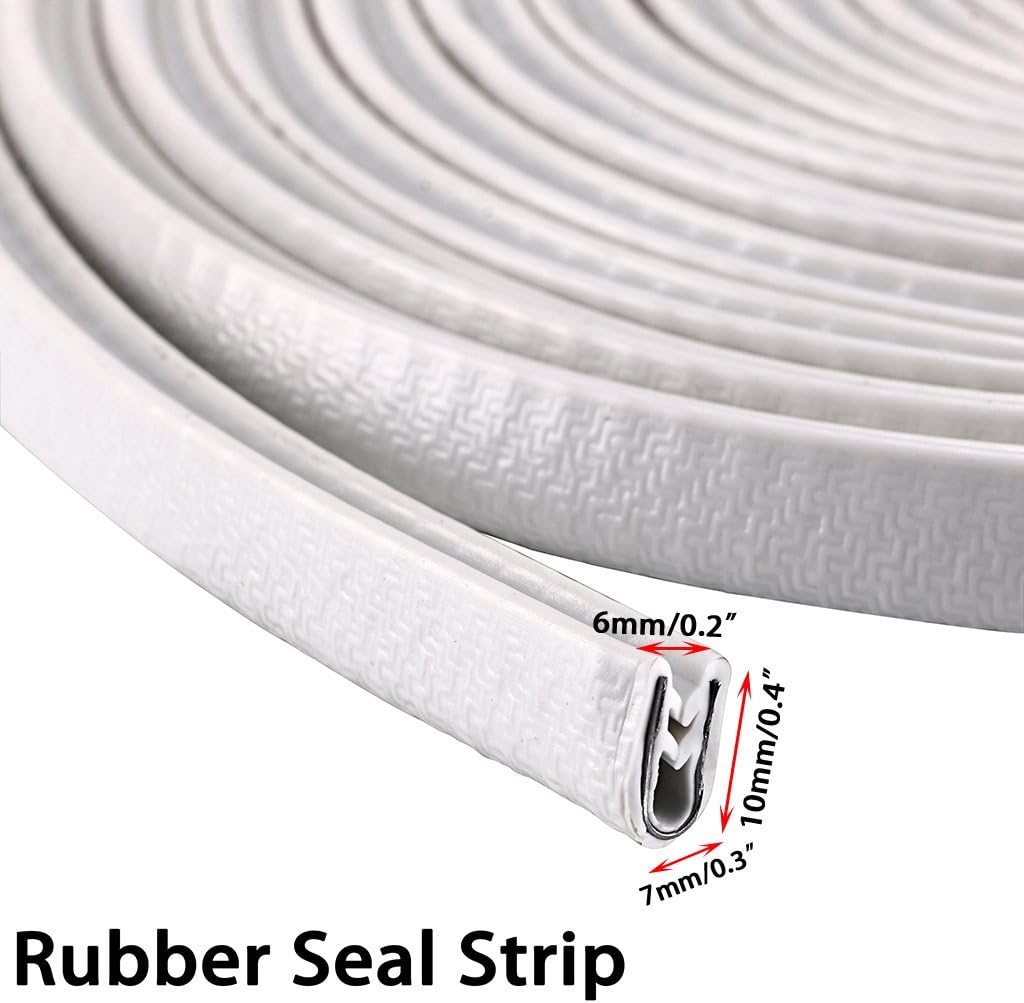 Sumnacon Car Door Edge Guards - Flexible Rubber Edge Trim for Protecting Edges of Cars, Boats, Vehicles & Metal Glass Equipment, Durable and Removable Protector Guard Seal Strips (32 Ft White)