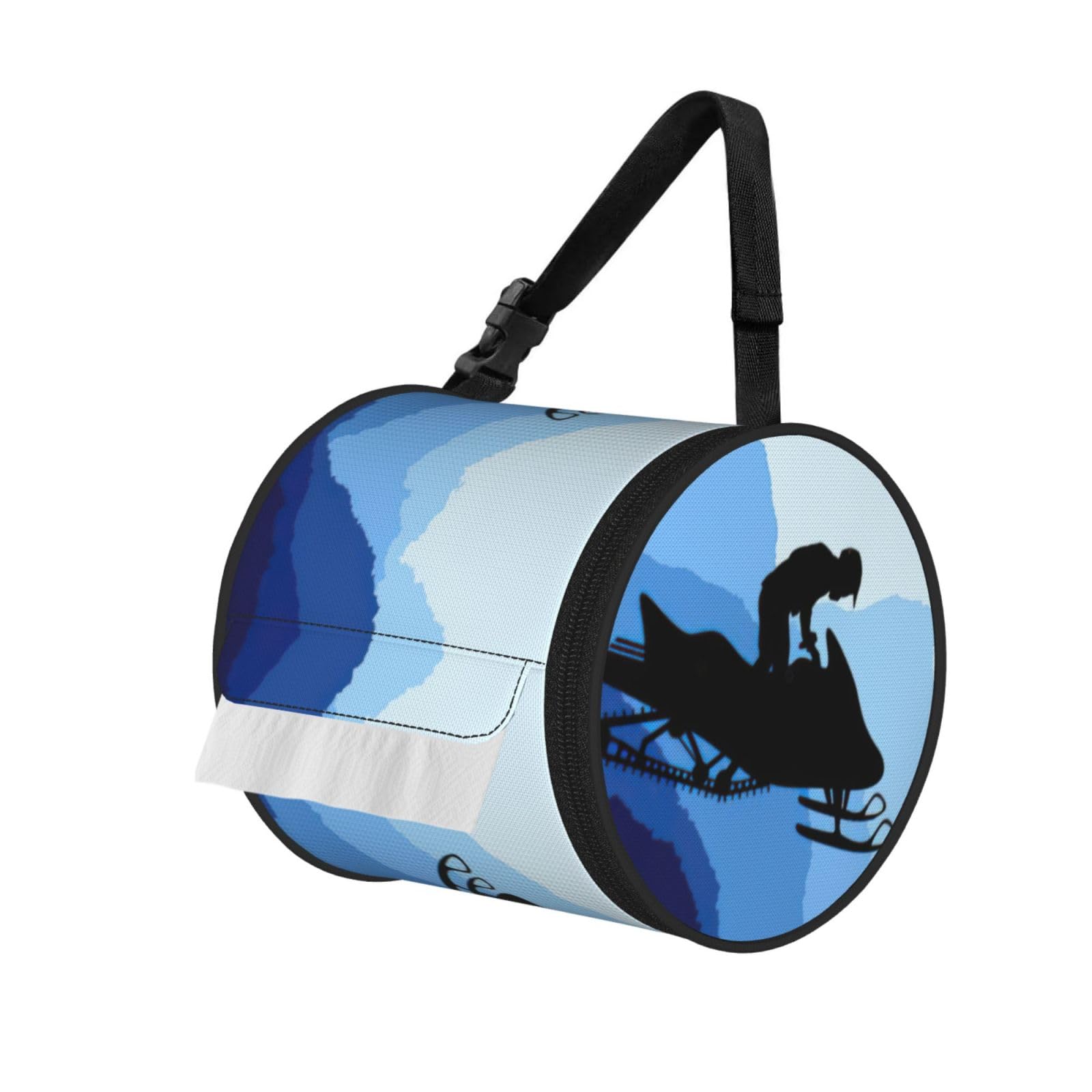Snowmobile Print Fashion Tissues Organizer Box, Hanging Tissue Holder For Purse Coins For Car Office Daily Outing