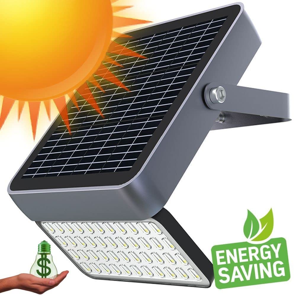 FactorLED Foco Proyector Exterior SOLAR LED 100W 5700K - Sensor de Movimiento - Mando a distancia