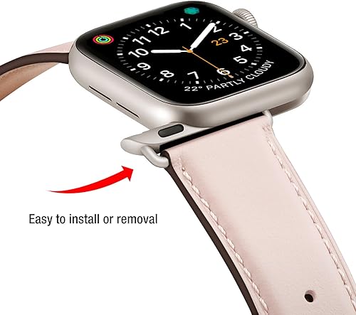 Miniatura 3 de OMIU Square Bands Compatible with Apple Watch Band 38mm 40mm 41mm 42mm 44mm 45mm 49mm, Genuine Leather Wristband Starp for iWatch SE Series 9 8 7 6