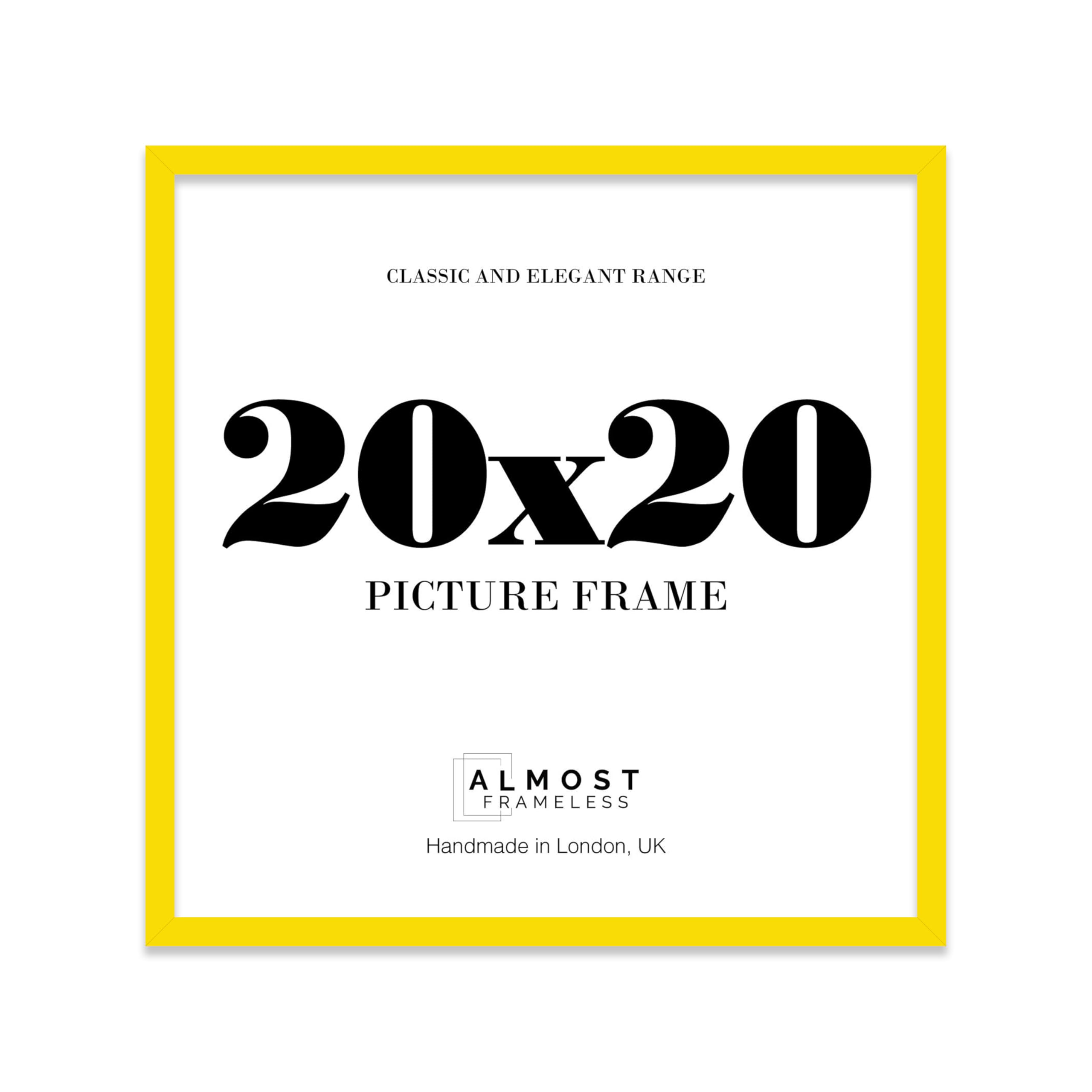 20x20 Yellow Picture Frame for Square Photos, Posters, Prints & Artwork, (33 x 33cm) Wall Display Slim Edge Photo Frame for Home, Office, Gallery Wall, 1 Pack — image 1