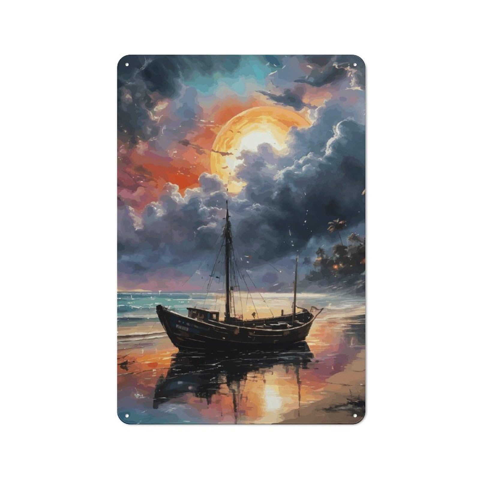 Junmoney Out Of The Clouds Tin Wall Plaque 30X20cm, Rustic Cottage Wall Art For Dining Room, Cafe, Entryway Or Family Room