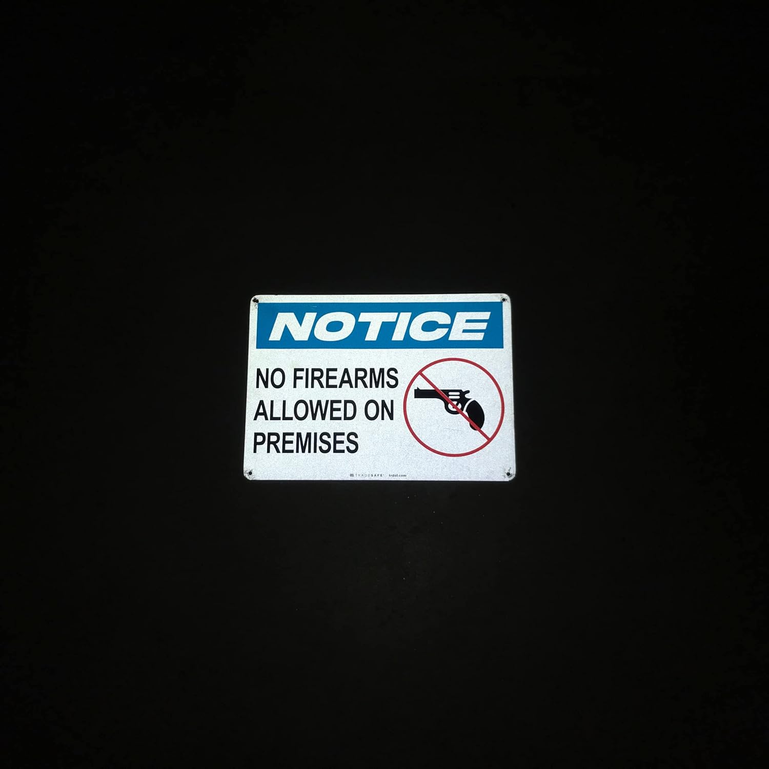 TRADESAFE No Firearms Allowed Sign - Office Sign, Business Sign, Quick Install Aluminum Safety Sign, Light Reflective, UV-Resistant, Waterproof, 14” X 10” No Firearms or Weapons Sign