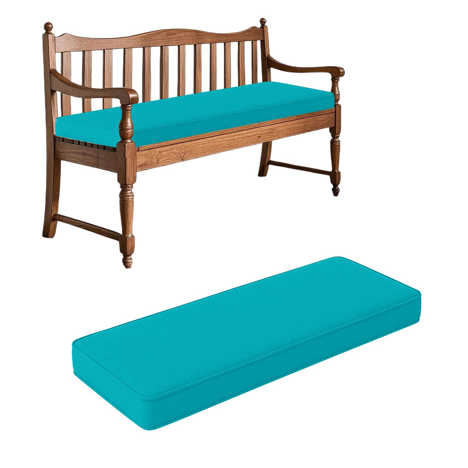 Coussin de banc amovible bleu clair 160x60cm aux finitions haut de gamme