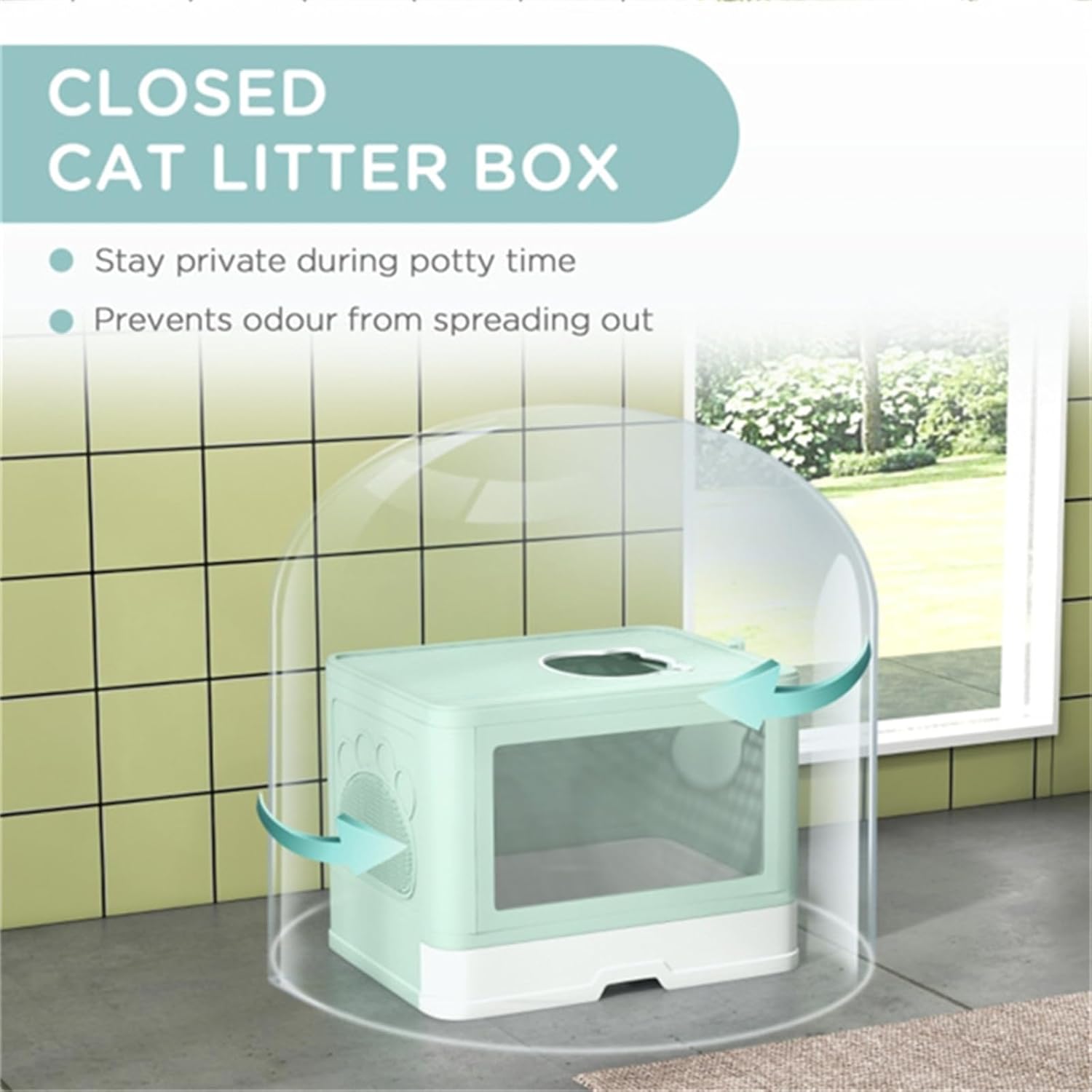 Fully Enclosed cat Litter Box cat Toilet pet cat Toilet with Shovel Easy to Clean Suitable for Cats Weighing no More Than 9 pounds