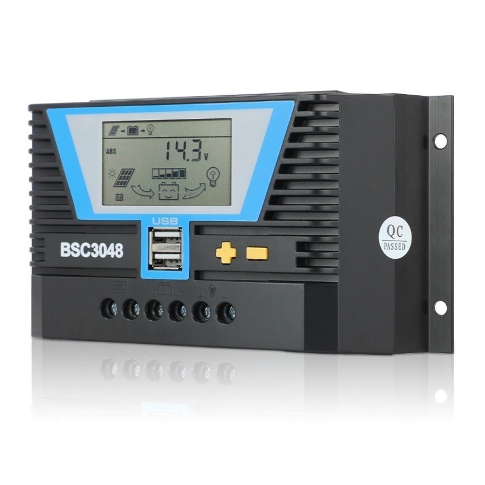 Regolatore Solare 20A 30A 60A 80A 12V/24V O 12V 24V 36V 48V Batteria Al Litio Di Luce Controllo Doppio Orario E USB(BSC2024(20A))