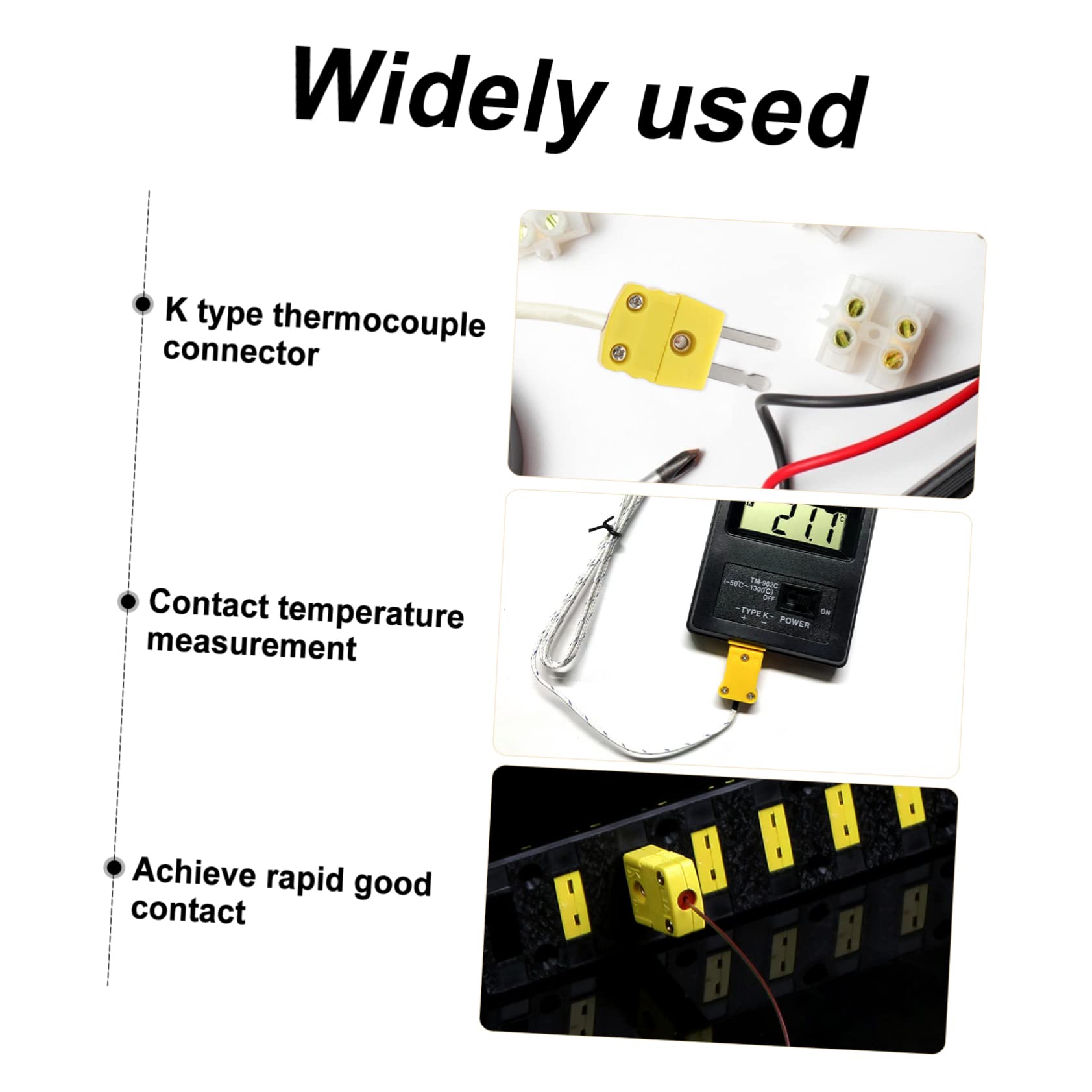 Mobestech 8er-Set Typ-K Thermoelement-Stecker – Buchse & Stecker, 2-polig, Glasfasergefülltes Nylon, 200°C