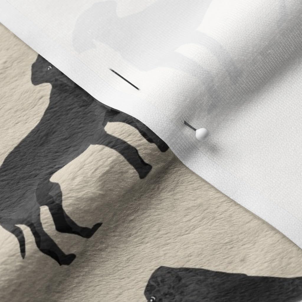 Spoonflower Fabric - Great Dane Black Simple Dogs Breeds Tan Pet Pets Portrait Printed on Minky Fabric by The Yard - Sewing Baby Blankets Quilt Backing Plush