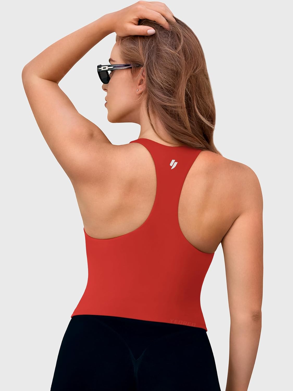 YEOREO Racerback Workout Tank Tops for Women Ackii U Neck Padded Camisole Tops Sleeveless Gym Yoga Shirts
