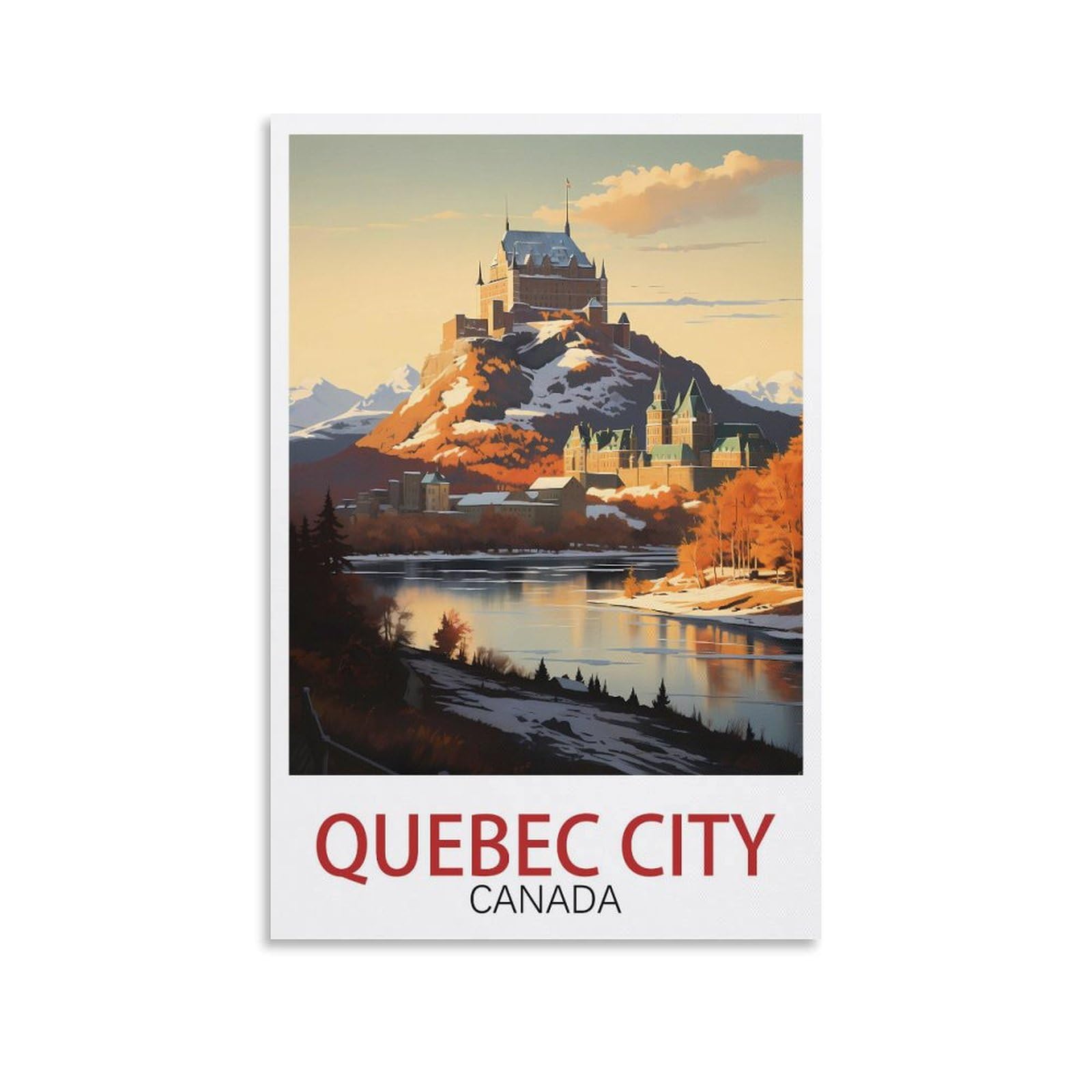 Metal Tin Sign Plaque Poster Art Plaque Poster Wall Decor for Home Tool Room Bar Club Restaurant Cafe Quebec City Canada Posters 15x30cm