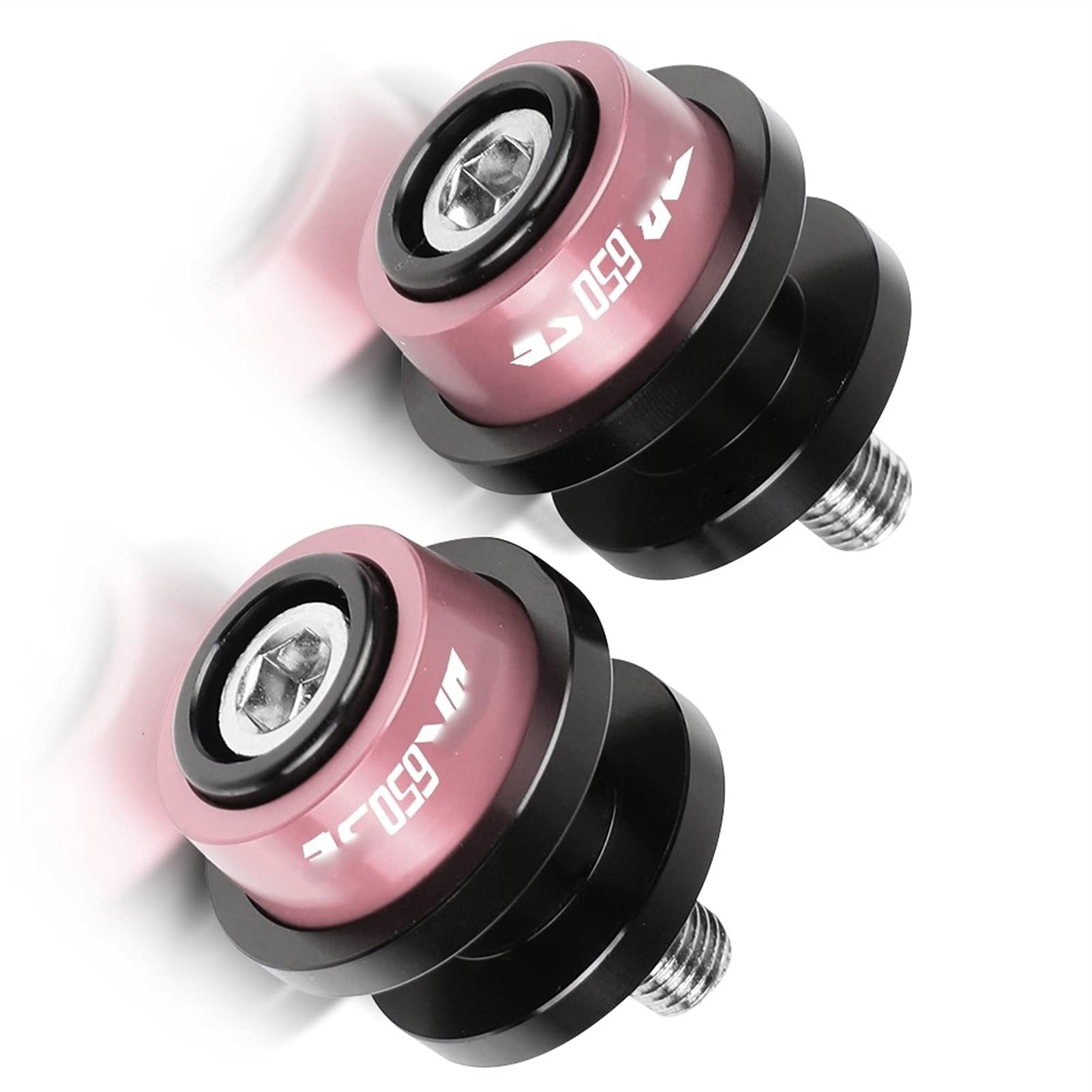 Carretes deslizantes de brazo oscilante para Suzuki DR 650 SE con acabado anodizado rosa 8mm