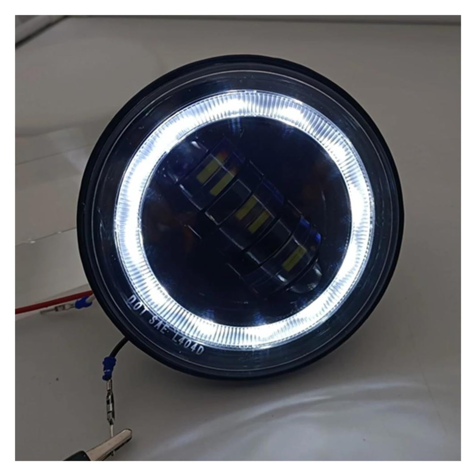 Front Headlight 2pcs Led Fog Light With White DRL Halo Ring Angel Eyes For Hummer H2 2003-2009 Car Front Passing Fog Lamp(Black 2pcs)