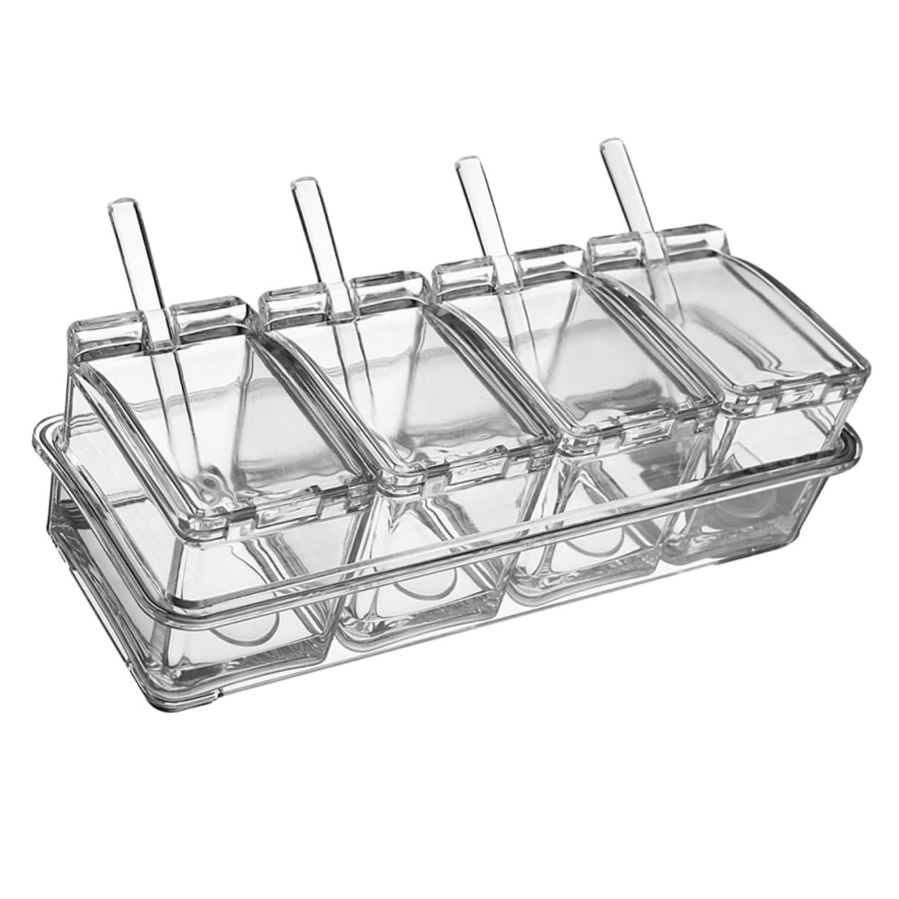 Mipcase Boîte à Épices Acrylique Récipient à Sel pour Plan de Travail Boîte à Condiments Délicate