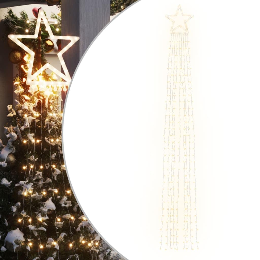 Oświetlenie choinkowe, 320 diod LED, ciepła biel, 375 cm, kabel z tworzywa sztucznego PCW, miedź, 8 trybów oświetlenia, do wnętrz, na zewnątrz, oświetlenie nastrojowe