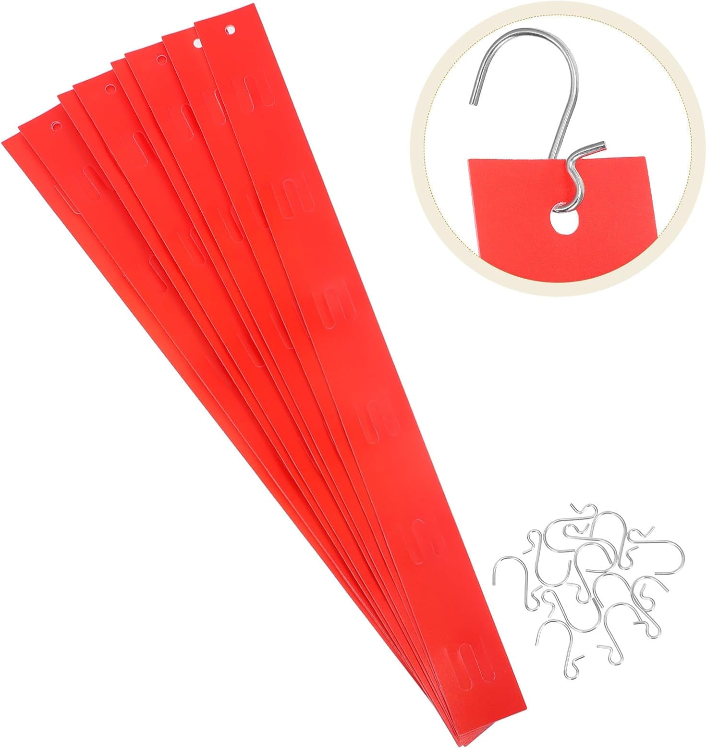 Luxshiny Retail Display Hanging Strips Snack Rack Organizing Food Items Plastic 10pcs with Hooks Easy to Install for Bars and Retail Stores