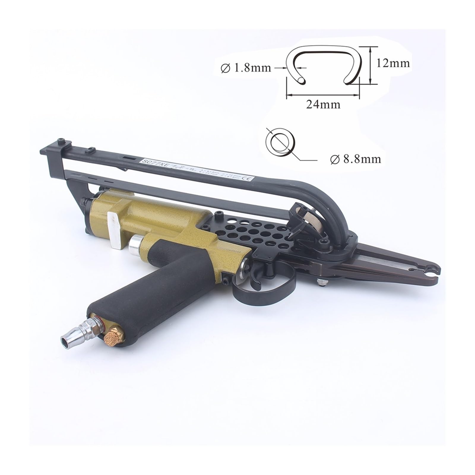 Gwoździarka, SC77XE Pneumatyczna Gwoździarka Do Pierścieni C Pistolet Do Gwoździ Pneumatycznych Szczypce Do Pierścieni Typu C Narzędzie Pneumatyczne do tapicerki i ciesielstwa