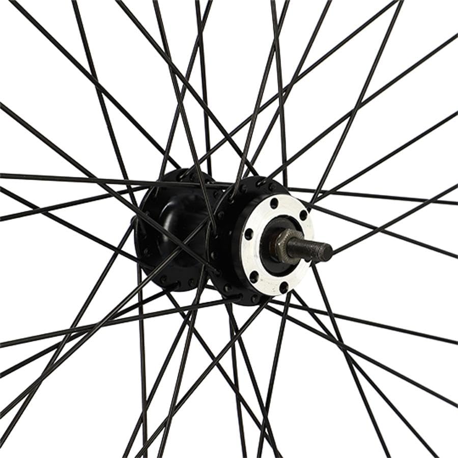 cyclingcolors 1x Ruota Anteriore Completa Bicicletta Cerchione Raggi Mozzo Bici Elettrica VAE Misura 28" compatibile con WHEELYOO 622 Nero