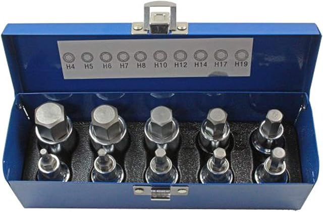 US Pro Bergen Professional 10 Piece 1/2 Inch Drive Hex Bit Socket Set