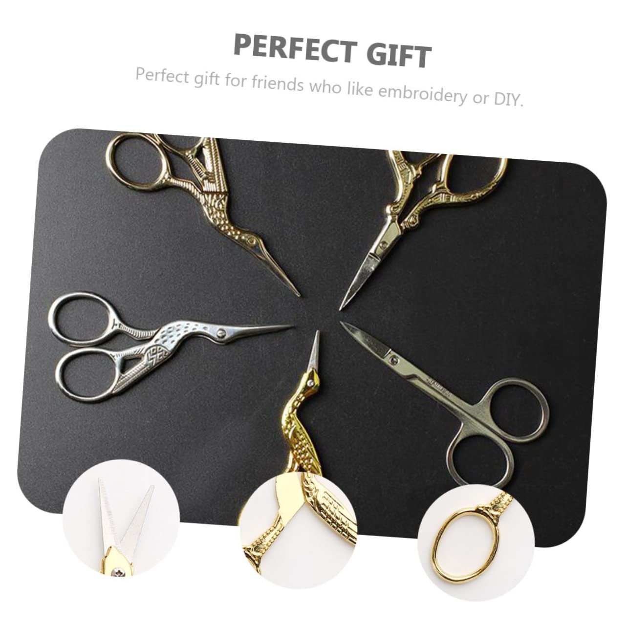 12 Pz Forbici scissors spalliera mini filo Accessori da cucito clipper oro portatile uncinetto gru kit cesoie per filati cesoie da cucito Accessori per cucire Acciaio inossidabile