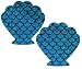 Glitter Turquoise Seashell with Scales overlay Nipple Pasties by Pastease o/s