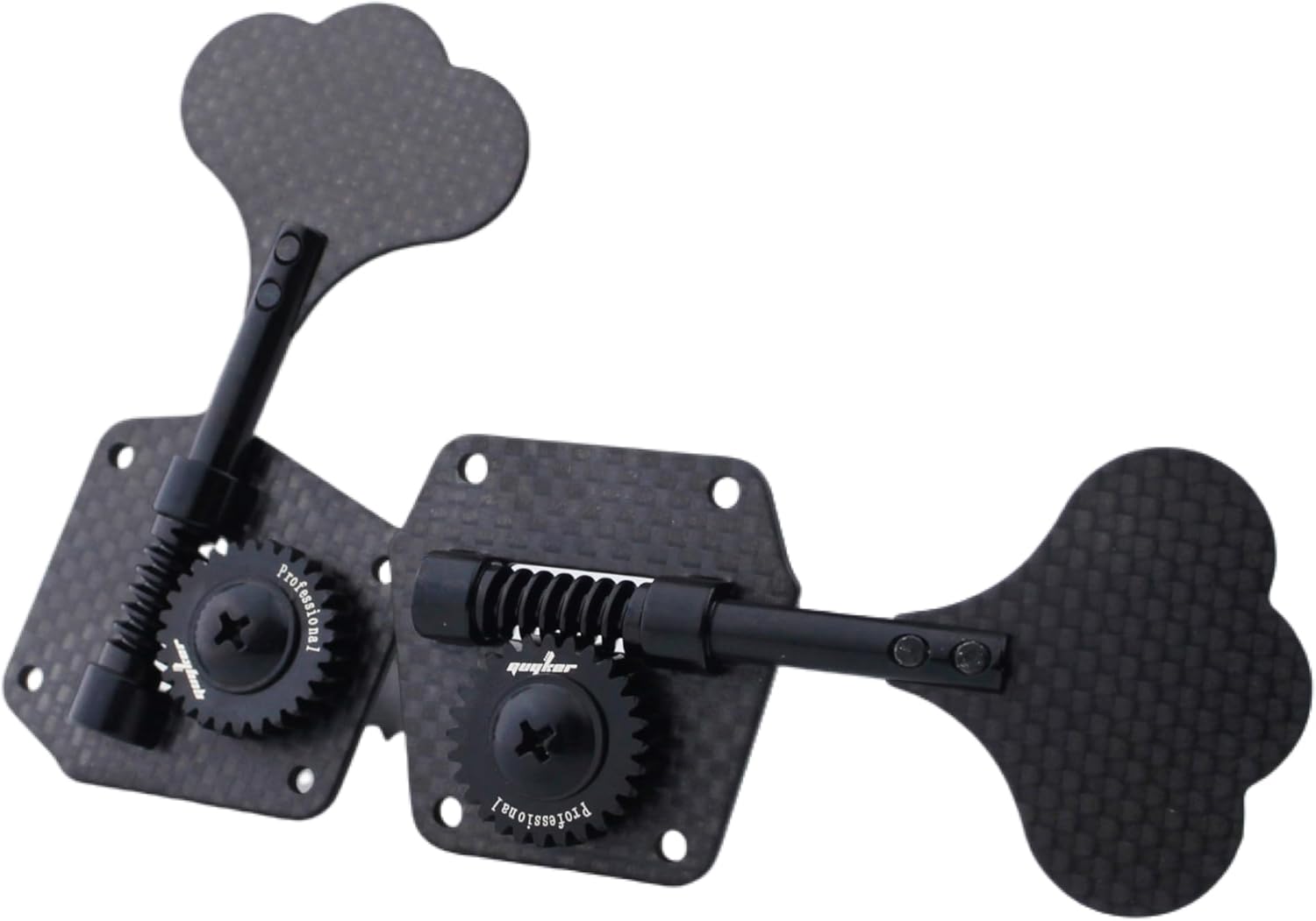 Guyker Carbon Fiber Bass Machine Head (3R + 2L Handed) - 1:28 Ratio Gear Open Frame Tuners Tuning Key Pegs Replacement for Electric Jazz Guitar Bass or Precision Instruments, Black