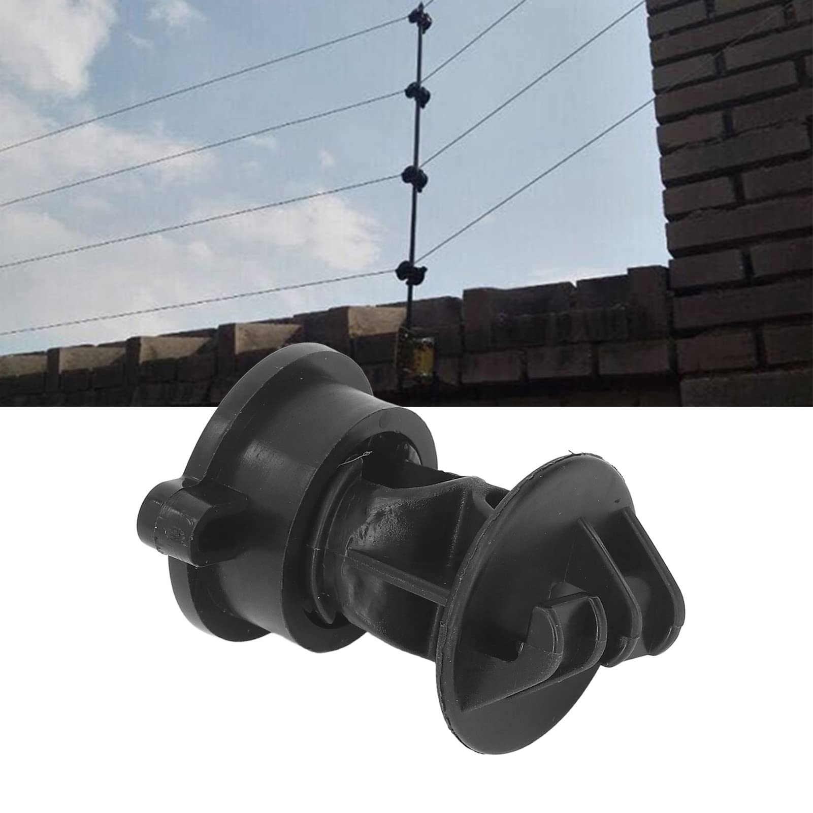 Aislador ABS Resistente a la Lluvia, Cerca Eléctrica, Aisladores Tipo Perno para Jardín Agrícola, 100 Uds. (BLACK)