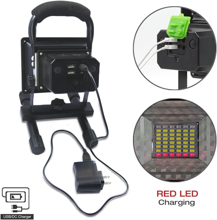 Get Discount 70% Price ETOPLIGHTING [2-Pack] 30W Portable LED Emergency Flood Light, Camping Light, Work Light, Emergency SOS Function Flashers and Two USB Port Power Bank, 36 LED Beads, APL1719