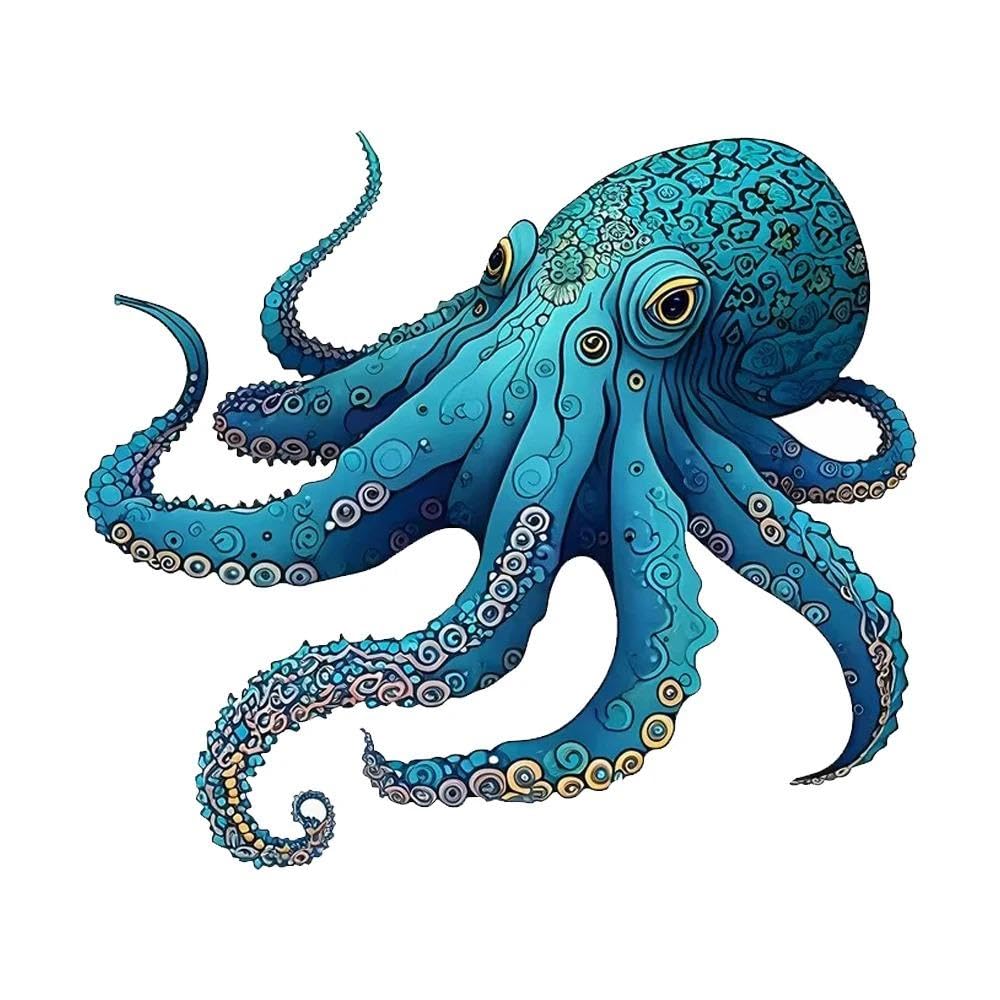 Blue Octopus Decal Sticker Car Window Wall Laptop Decoration Automotive Exterior Accessories(10cm)