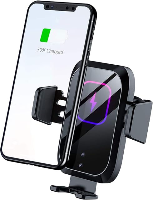Gaosaili Wireless Car Charger, 15W Qi Fast Charging Auto-Clamping Car Phone Mount, Air Vent Dashboard Car Phone Holder for iPhone SE/12/12 Pro Max/11/11 Pro, for Galaxy S20 Series/Note10/S10, etc