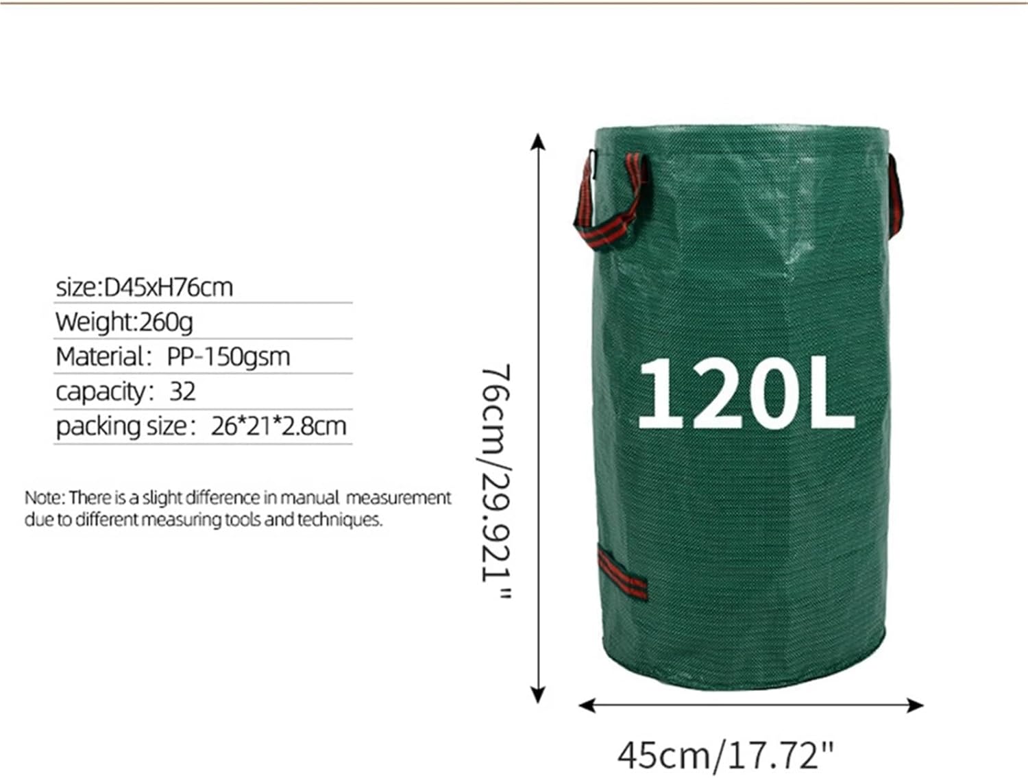 Leaf Bags 2PCS Lawn Garden Bags Large Reusable Yard Waste W Handle Big Leaf Bins Debris Container Trash Bag