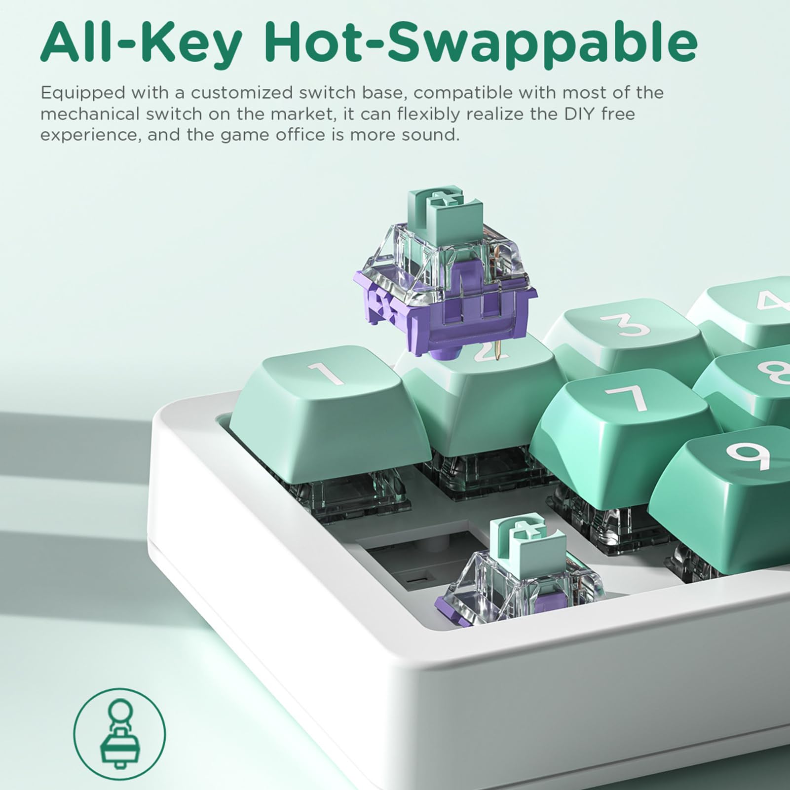 Clavier Programmable,Clavier Mécanique RGB Filaire - Pavé Numérique À Une Main avec Joystick Interchangeable À Chaud pour Dactylographie Production Musicale Trading Configuration Et Jeu PC